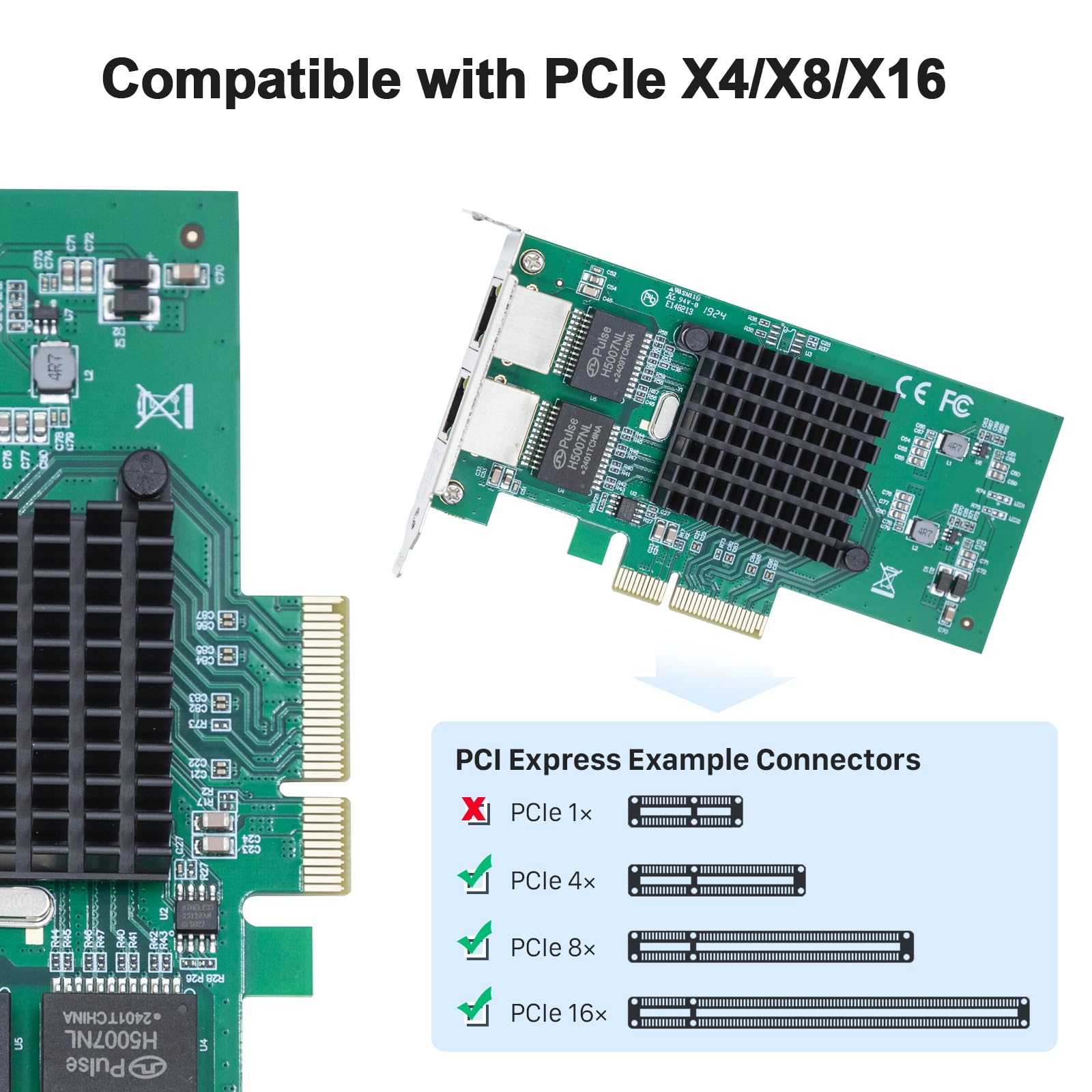 Amazon | 10Gtek 100/1000Mbps Gigabit LAN カード,インテル 82576純正